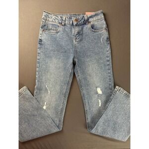 Victory Heart Distressed Jeans Women Size 14 Light Blue NEW Ripped Denim Pants